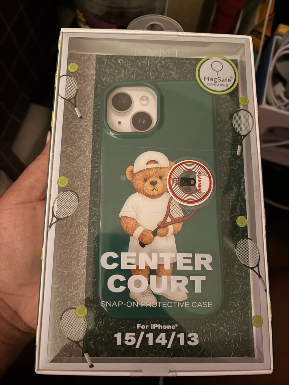 MVMT Center Court Tennis Bear iPhone Case - Green
